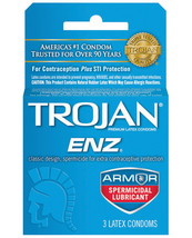 'trojan Enz Spermicidal Lubricated Condoms - Box Of 3 - $12.99