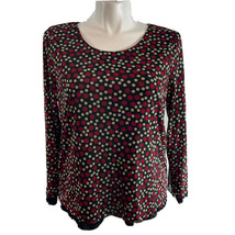 Casual Corner Annex Woman Plus Size 1X Pullover Blouse Round Neck Polka Dot L/S - £14.45 GBP