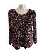 Casual Corner Annex Woman Plus Size 1X Pullover Blouse Round Neck Polka ... - $25.08 CAD