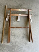 Vintage SCHEIBE Wooden Folding Luggage Suitcase Rack Stand Straps - $133.65