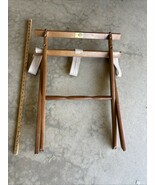 Vintage SCHEIBE Wooden Folding Luggage Suitcase Rack Stand Straps - $2,490.16 MXN