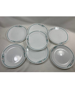 7 Corelle ROSEMARIE 10 1/4&quot; Dinner Plates Floral Green Mauve - £26.41 GBP