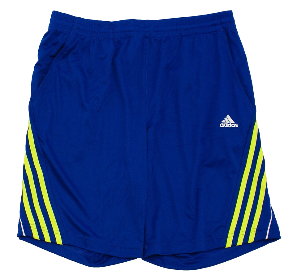 Adidas Men&#39;s M Blue Athletic Shorts Lightweight Drawstring 3 Stripe - $37.12