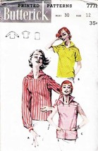 Vintage 1956 Misses&#39; CASUAL OVERBLOUSE Butterick Pattern 7771-b Size 12 ... - £11.76 GBP