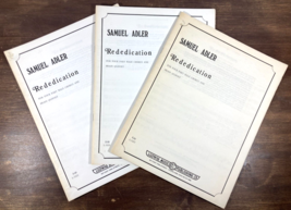 Samuel Adler Rededication 1985 Sheet Music Lot 4-Part Male Chorus Brass Quintet - £18.49 GBP