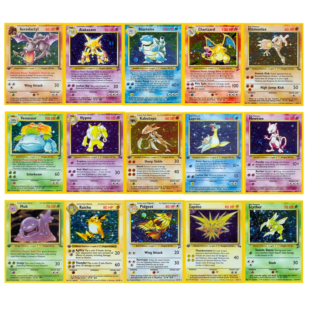 Pokémon Cards Classic Base Set Foil Flash Cards Mewtwo Alakazam Raichu Charizard - £7.02 GBP+