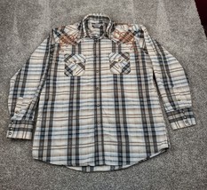 Brooks &amp; Dunn Shirt Mens Large Panhandle Slim Western Pearl Snap Embroid... - £23.52 GBP