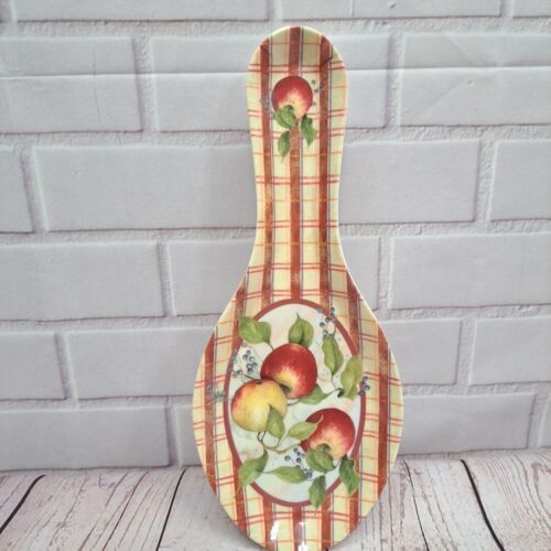 Keller Charles Apples Plaid Spoon Rest Design by Susan Winget Melamine 9... - $10.43