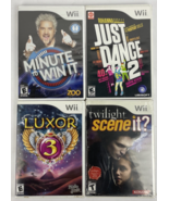 Lot Of 4 Wii Games - Minute Win It - Just Dance 2 - LLUXOR 3 - Twilight ... - $19.79