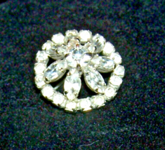 Vintage Small Weiss Round Rhinestone Brooch Pin-Lot P 70 - £25.40 GBP