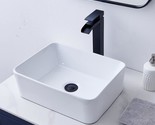 Vccucine Rectangular Vessel Sink, White Ceramic Above Counter Art Basin ... - $71.96