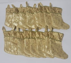 Mini Christmas Stockings Utensil Holders Place Setting Set of 16 Gold 7.... - $29.99