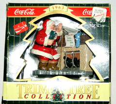 Coca Cola Santa Fireplace Christmas Ornament Checking List Good Boys Girls 1963 - £5.43 GBP