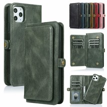 Leather Magnetic flip BACK Cover case iPhone 12 pro max 11 Pro SE XS XR+ X 8 7 6 - £72.81 GBP