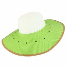 Trendy Apparel Shop Summer Fruit Designed Wide Brim Paper Braid Sun Hat - Green - £19.59 GBP