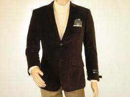 Men's Velvet Blazer Sport Coat Two Button Side Vents GEORGIO COSANI 491 Brown image 2