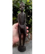 Vintage Hand Carved Wood Wooden Carving African Tribal Art Man Figure St... - $58.02 CAD