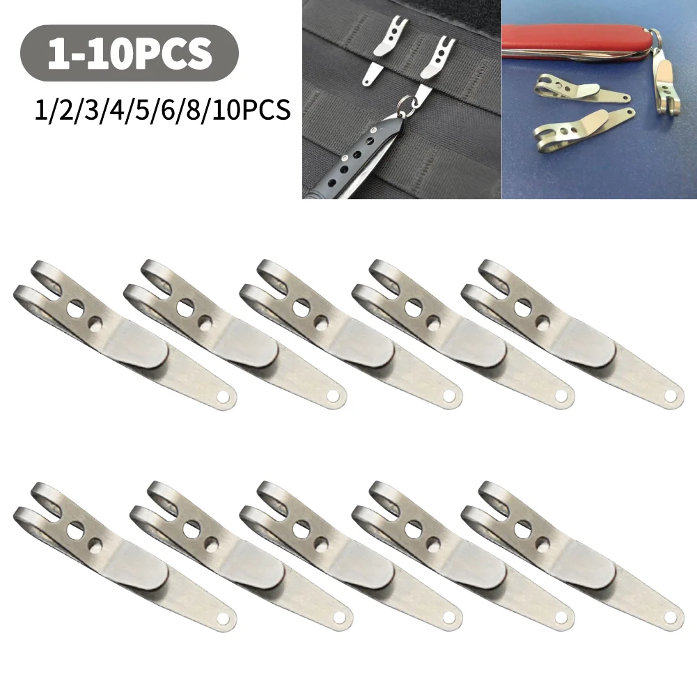 1-10PCS Metal Key Buckles Stainless Steel Mini Silver Portable Pocket Clips Bag - £7.88 GBP+