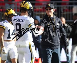 Jj Mccarthy &amp; Jim Harbaugh Signed Photo 8X10 Rp Reprint Picture J. J. ** - £15.41 GBP