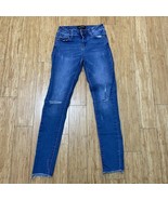 Fashion Nova Women Size 3 Juniors Distressed Skinny Jeans Light Wash - £7.70 GBP