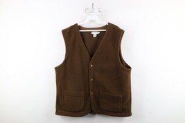 Vintage 90s Streetwear Mens Large Faded Fleece Button Cardigan Sweater Vest USA - $59.35