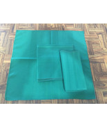 Set of Four (4) Hunter Green Napkins Polyester Cotton Blend 17 X 17 No tags - $13.96 CAD