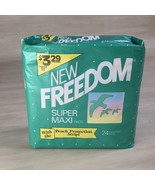 Vintage 1988 New Freedom Super Maxi Pads Pack of 27 Peach Protection Str... - €59,31 EUR