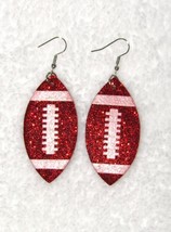 NEW 2 1/4&quot; Red Glitter Football Earrings - £7.12 GBP