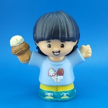 Fisher Price Little People Asian Girl Figure Holding Ice Cream Black Hai... - $9.00
