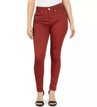 Seven7 Tummyless High Rise Skinny Jeans Women&#39;s 10 Brown Red Denim Stretch NEW - £23.09 GBP