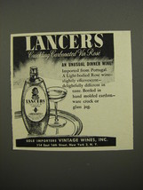 1952 Lancers Wine Ad - Lancers crackling Carbonated Vin Rose - $18.49