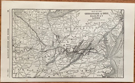 1923 Antique CHESAPEAKE &amp; OHIO Map Vintage RAILWAY Map - £7.84 GBP