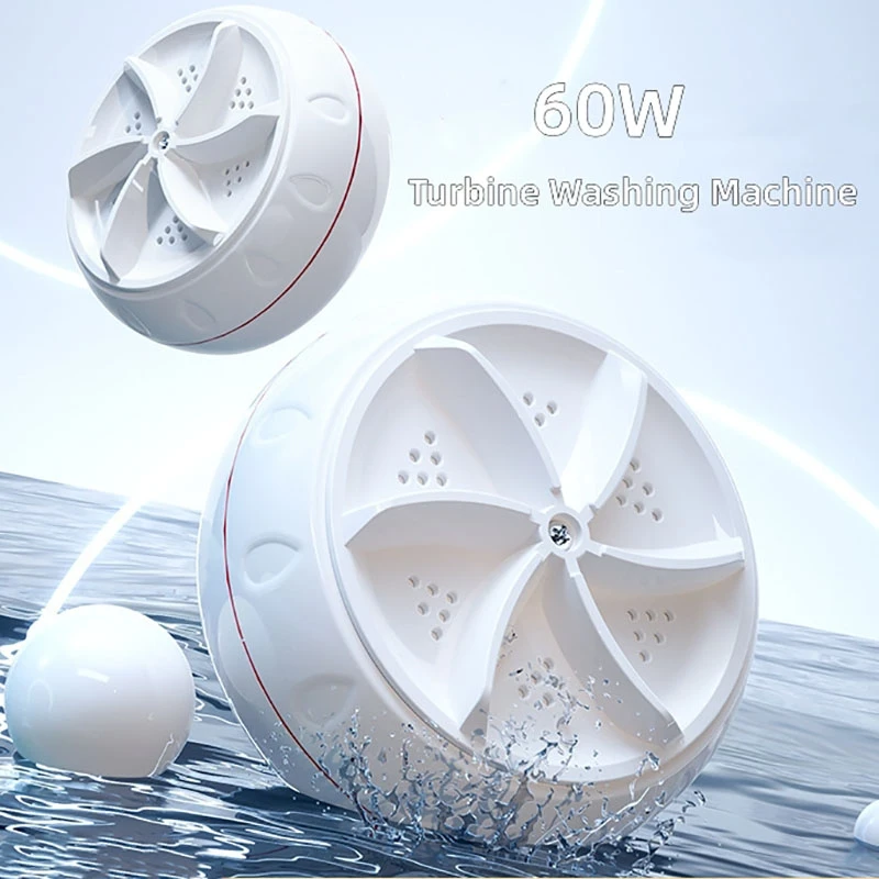 60W Portable Turbo Washing Machine Hight Power Mini Ultrasonic Washer fo... - $17.95