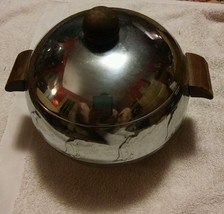 Vintage West Bend Penguin Hot or Cold Server Chrome Wood Handles Ice Bucket - $42.99