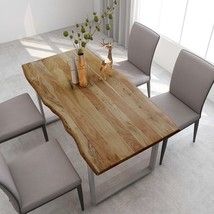vidaXL Acacia Wood Rectangular Dining Table for Six People, Solid Legs - $7,323.40 MXN