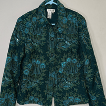 Coldwater Creek Teal Floral Blazer - $13.72