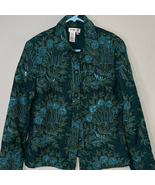 Coldwater Creek Teal Floral Blazer - $252.10 MXN