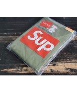 Supreme x Hanes 2 Tagless Army Military Green Box Logo T-Shirts Undershi... - £52.15 GBP
