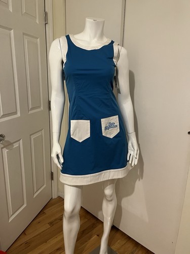 Love Moschino Turquoise Blue and White Apron Retro Dress Size 40 - $34.65