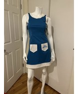 Love Moschino Turquoise Blue and White Apron Retro Dress Size 40 - $34.65