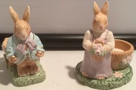 Avon Springtime Collection - Set Of (2) Easter Bunny Votives / Egg Holders -MINT - £23.70 GBP