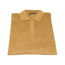 Mens PRINCELY Soft Merinos Wool Sweater Knits Lightweight Polo 1011-40 Cognac image 5