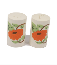 Vintage 70s Mid Century Modern MCM Ceramic Poppy Flower Salt Pepper Shak... - $69.25