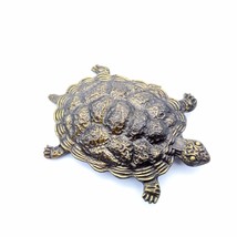 Vintage Turtle Belt Buckle, Dimensional Brass Tortoise - £53.35 GBP