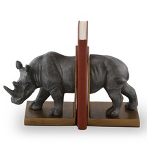 SPI Home Cast Aluminum Rhinoceros Bookends Rhino  7.5 Inches High - £144.37 GBP