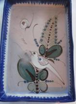VINTAGE Tonala Handpainted Large Display Collectible Art Pottery Tray  Signed KE - £72.33 GBP