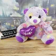 Publix Teddy Bear Plush, 11&quot; HUGS xoxo, Purple, Paw Print, Stuffed Animal - £7.50 GBP