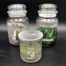 3 Yankee Candles PARTIAL USED Balsam Cedar Silver Birch Sage Citrus 22oz 7oz - £18.49 GBP