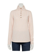 Women&#39;s NWT Croft &amp; Barrow Size Medium 5 Button Pink &amp; White Paisley Swe... - $31.97 CAD