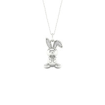 Sterling Silver 0.03 Ct TDW Diamond  Balloon Rabbit Pet Necklace - $109.99
